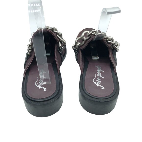 Free People Womens Vida Mule Slip On Leather Chain Brown 39 US 8.5 - Picture 5 of 9